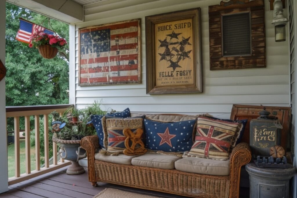 front porch patriotic decor