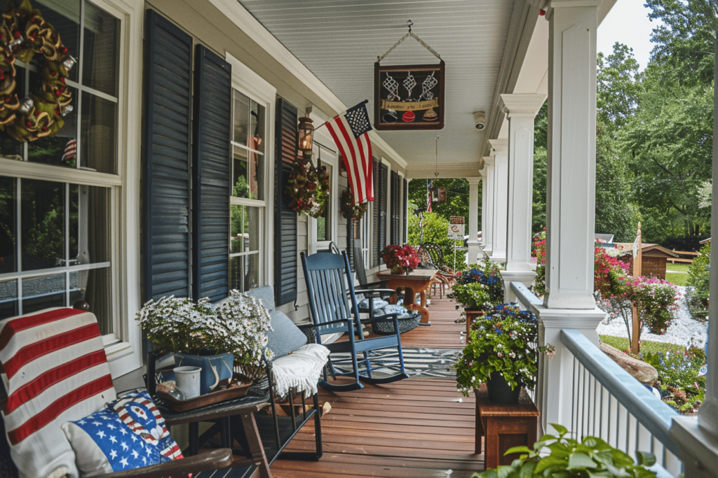 front porch patriotic decor