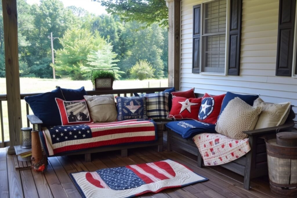 front porch patriotic decor