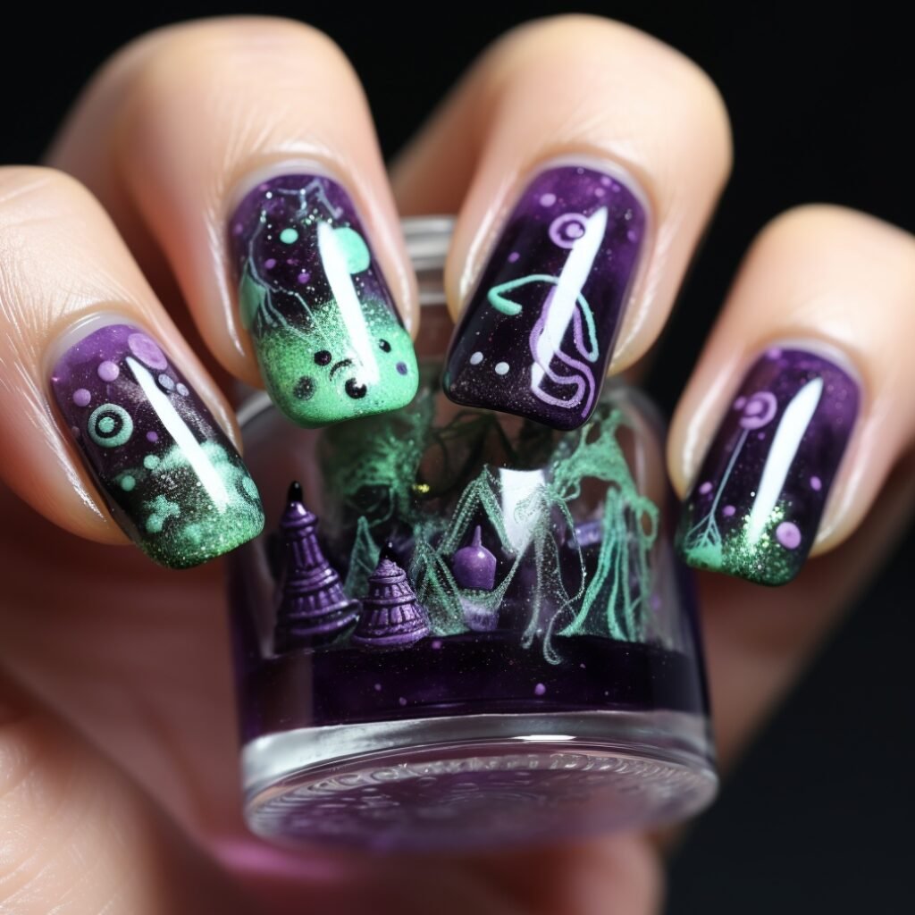 3d halloween acrylic nails