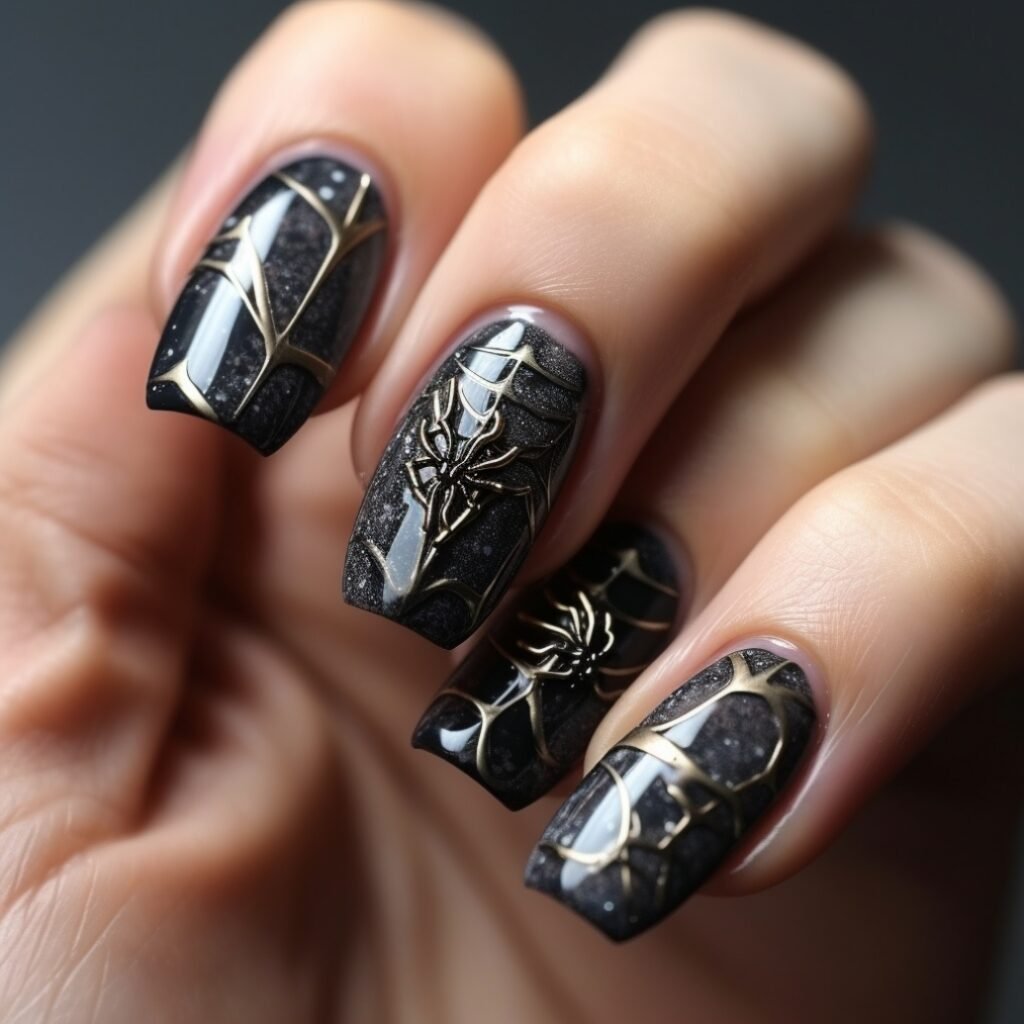 3d halloween acrylic nails