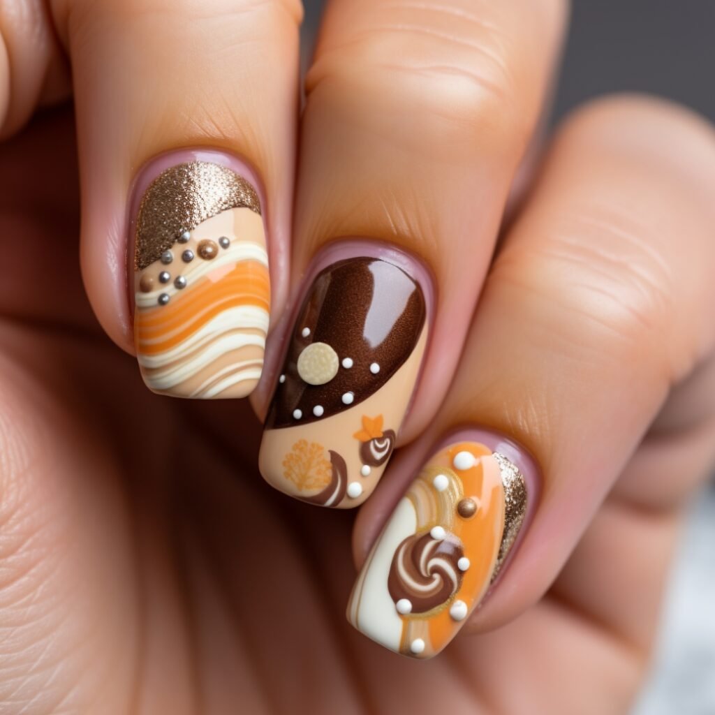 3d pumpkin nail art