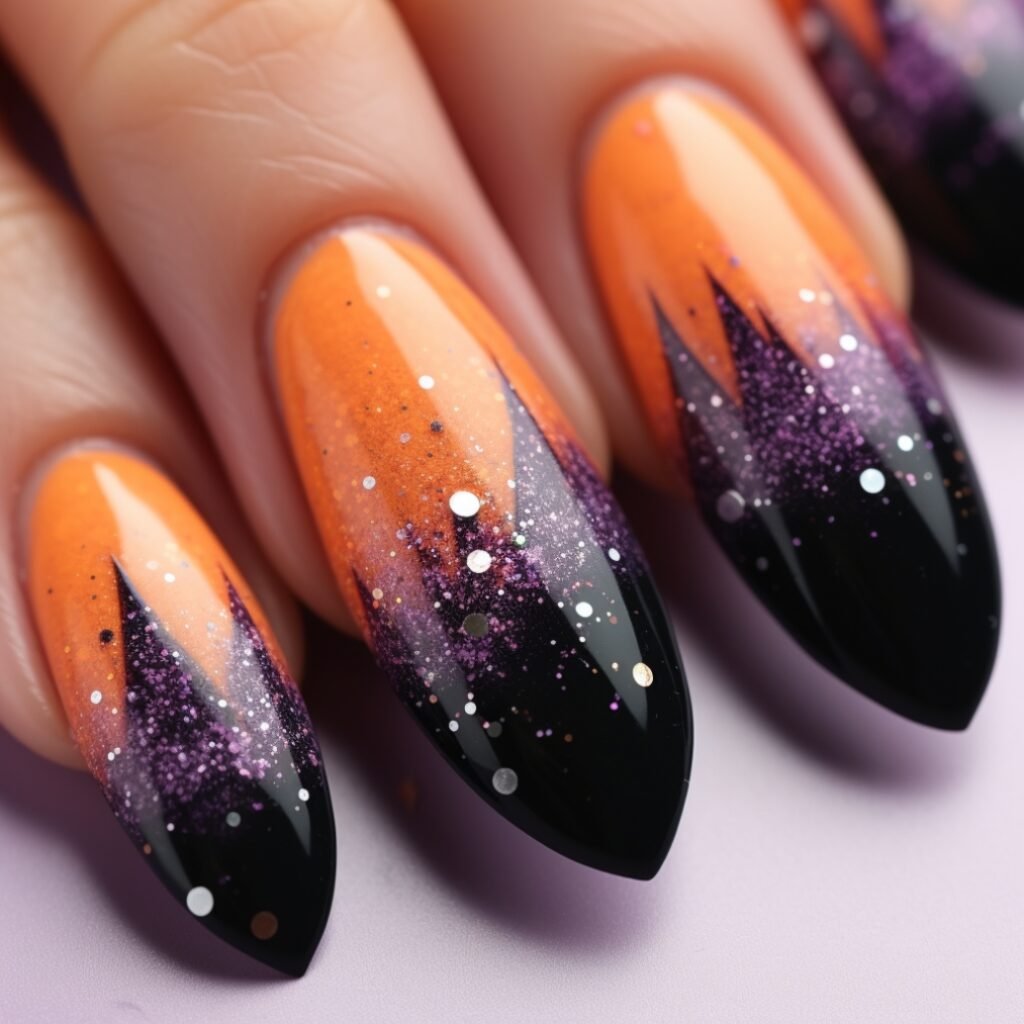 almond halloween nail designs