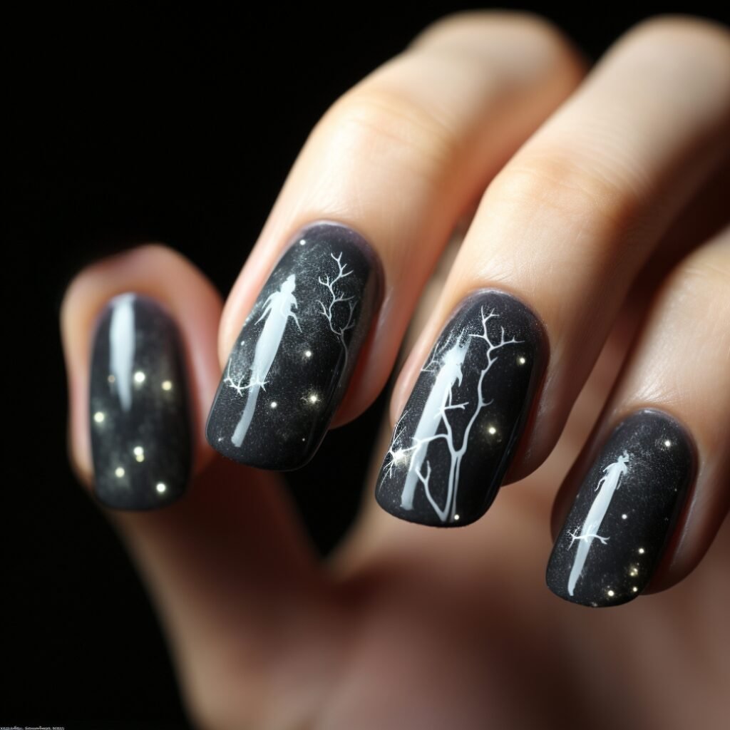 almond halloween nail designs