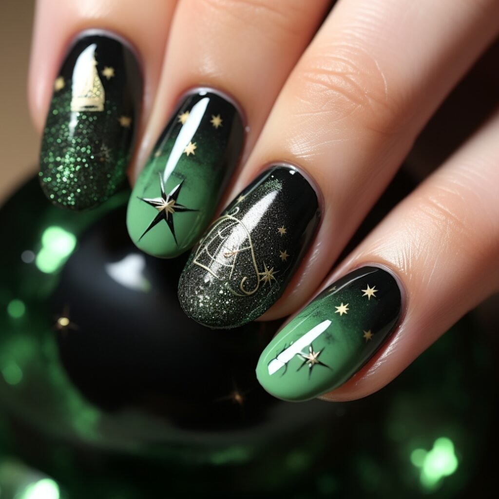 almond halloween nail designs