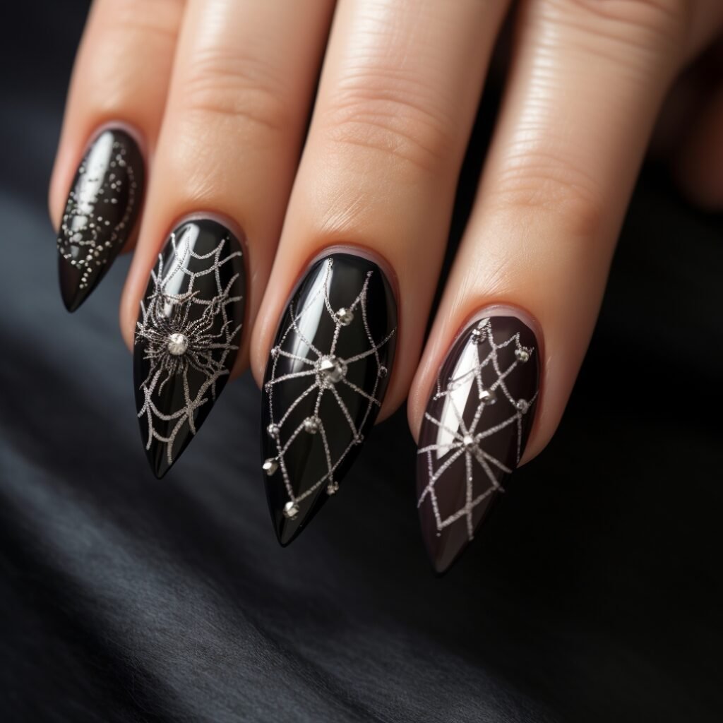 almond halloween nail designs