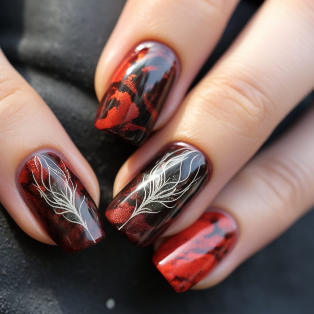 angel halloween nails