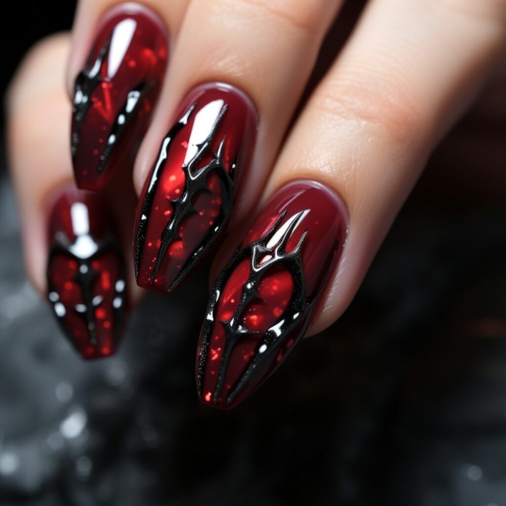 baddie halloween nails