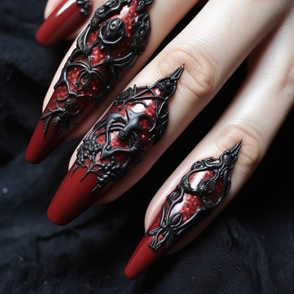 baddie halloween nails