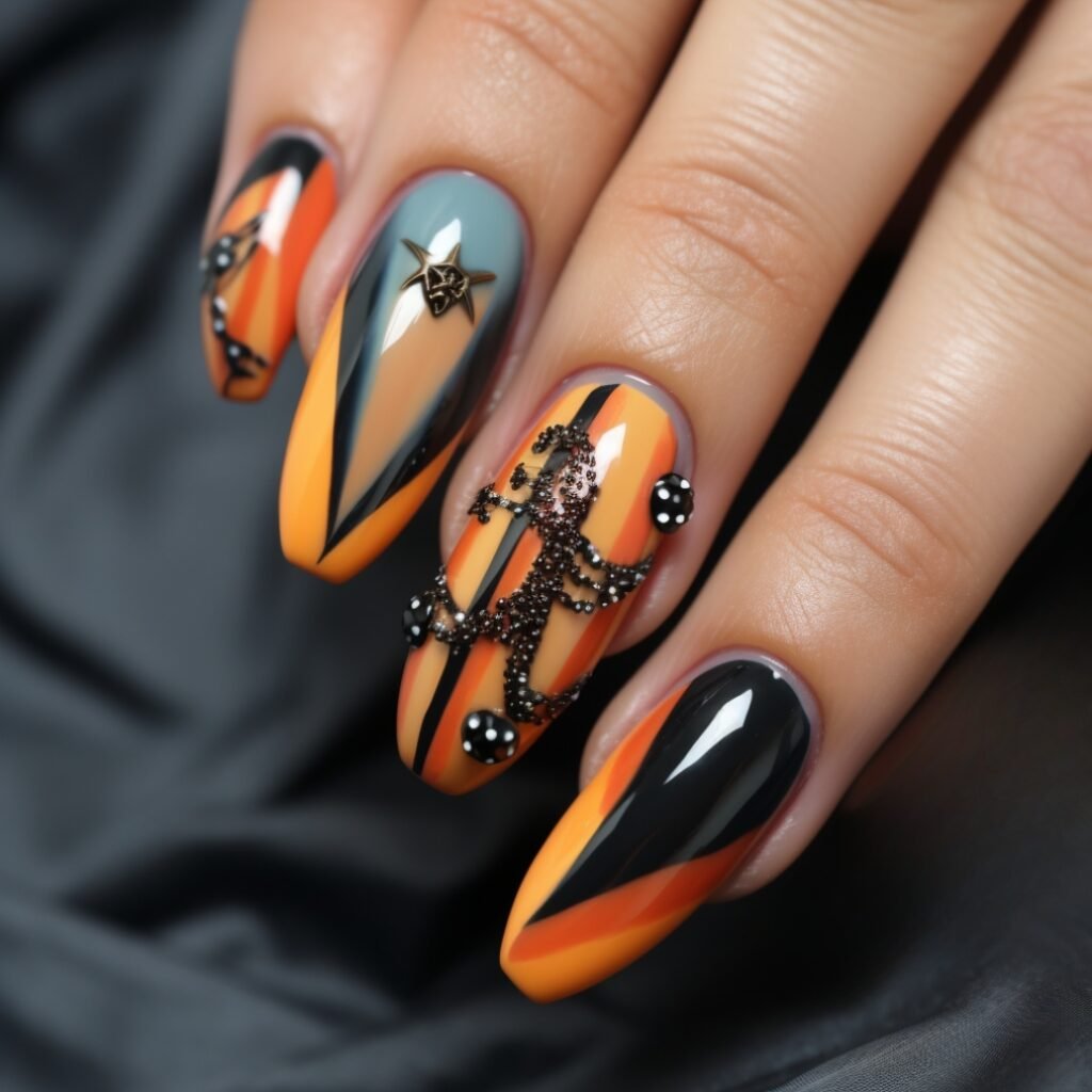 candy corn nail art