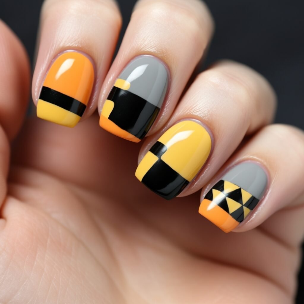 candy corn nail art