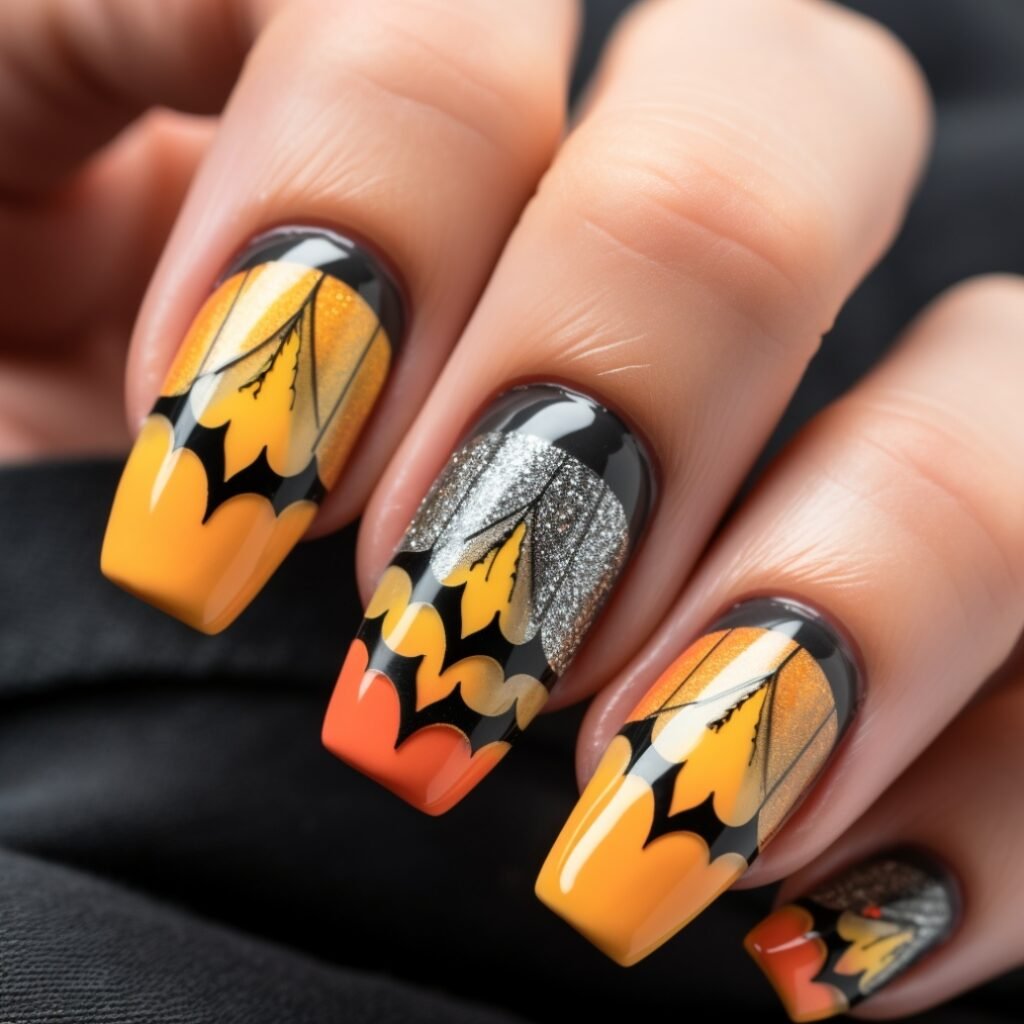 candy corn nail art