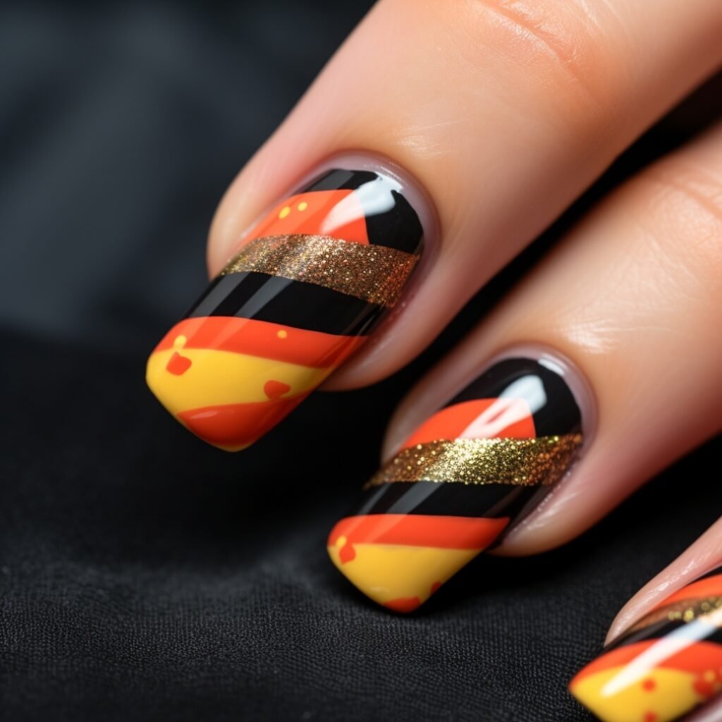 candy corn nail art