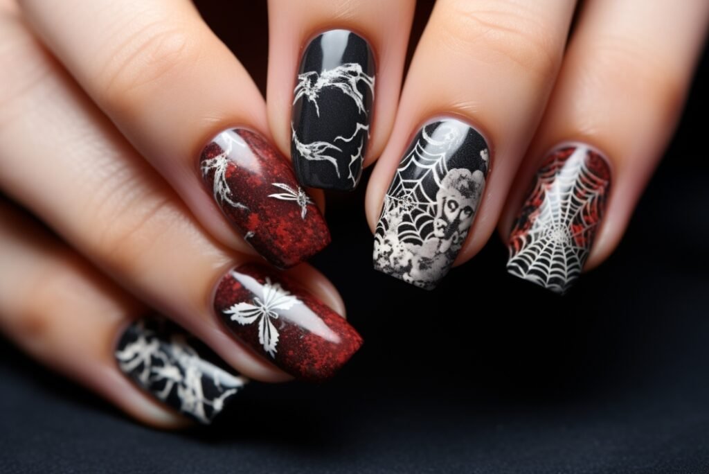 creepy halloween nail designs