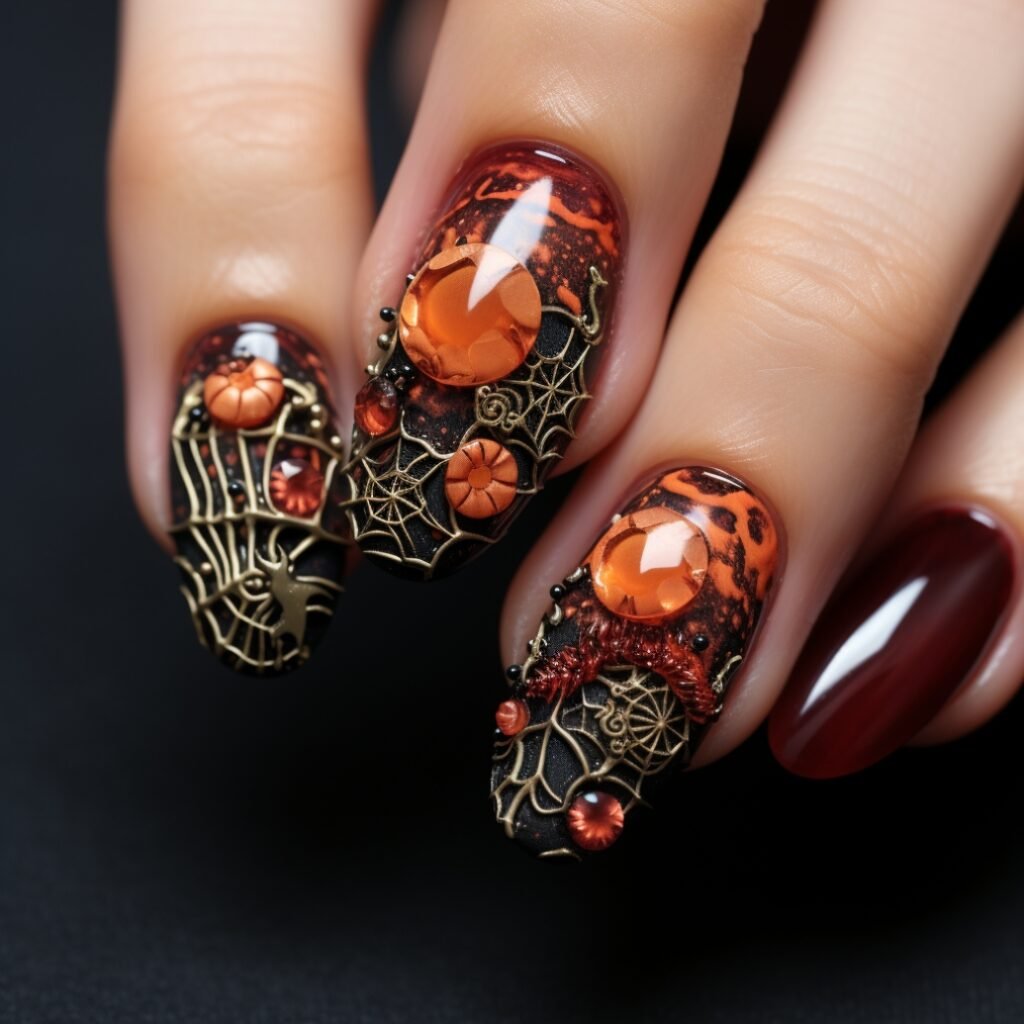 creepy halloween nail designs