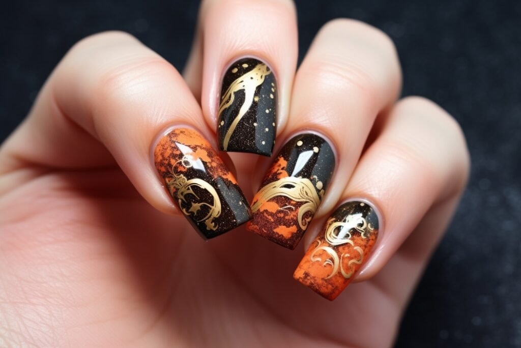 creepy halloween nail designs