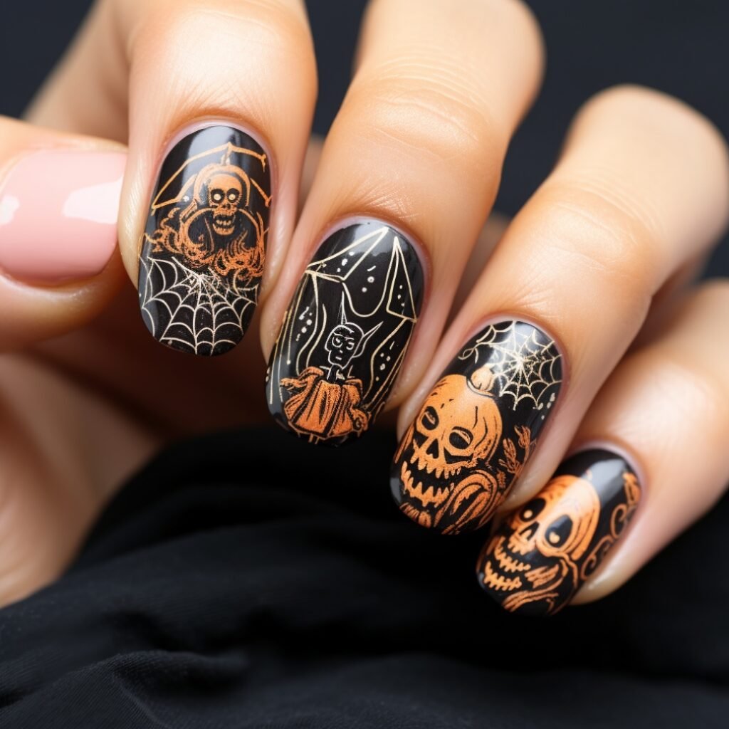 creepy halloween nail designs