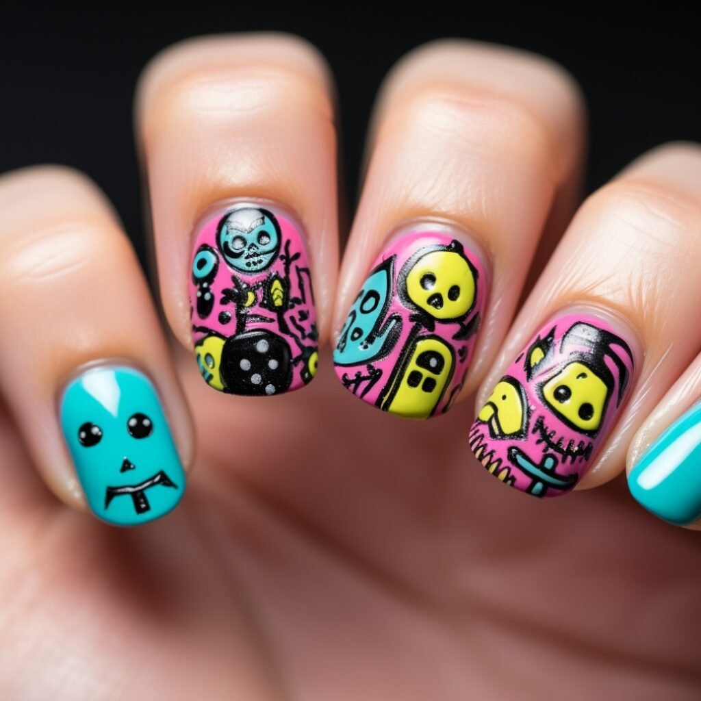 creepy halloween nail designs