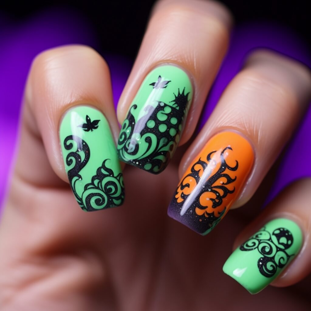 creepy halloween nail designs