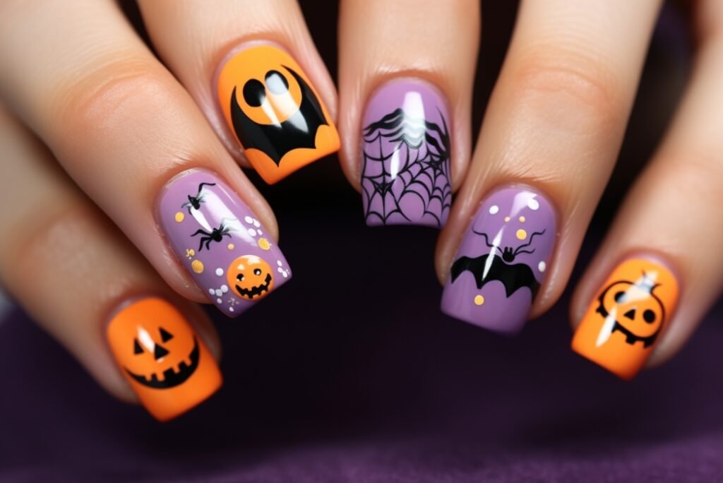 cute simple halloween nails