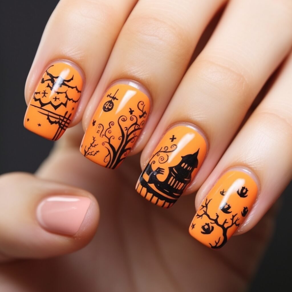 cute simple halloween nails