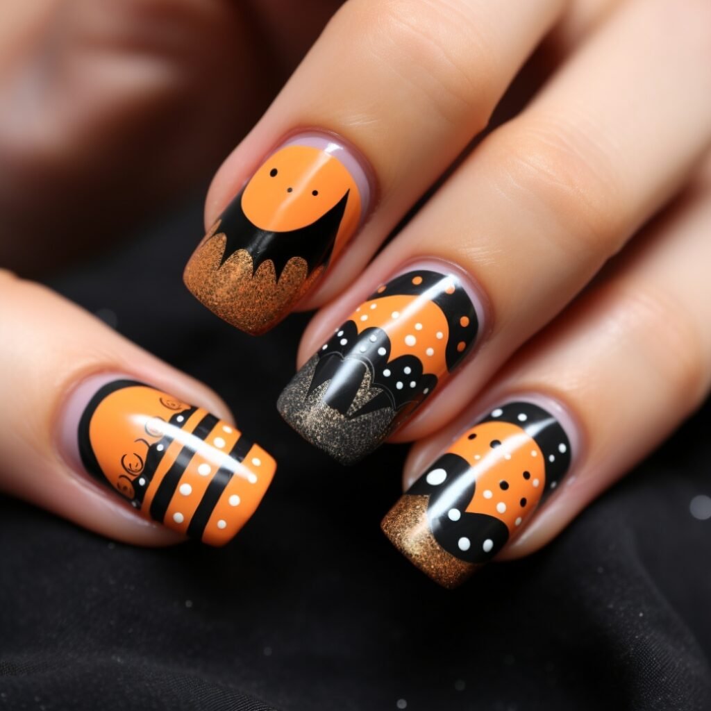 cute simple halloween nails