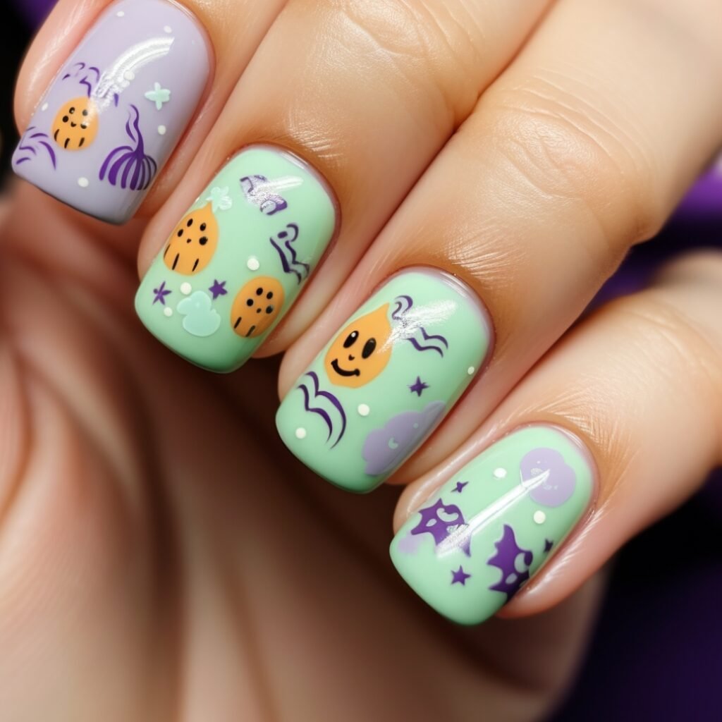 cute simple halloween nails