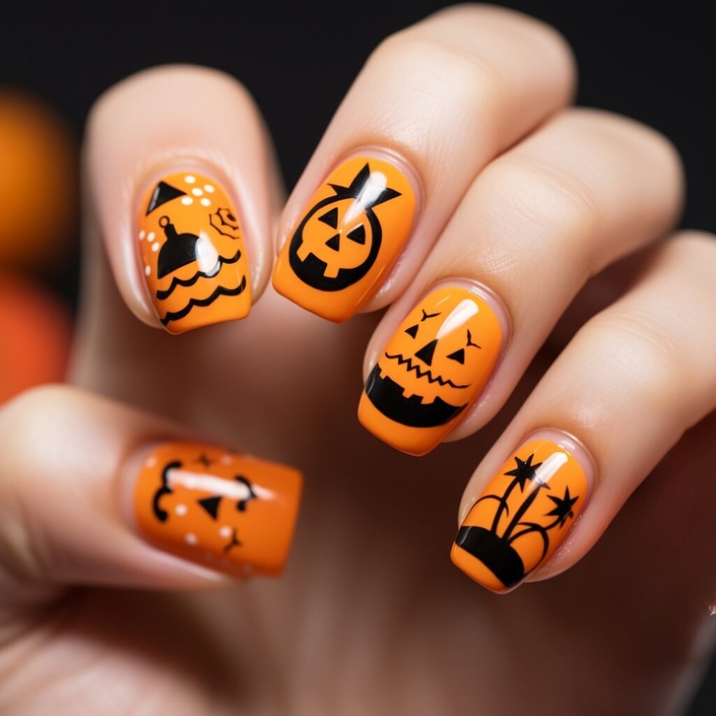 cute simple halloween nails