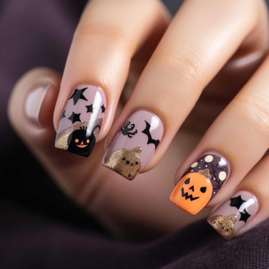 cute simple halloween nails