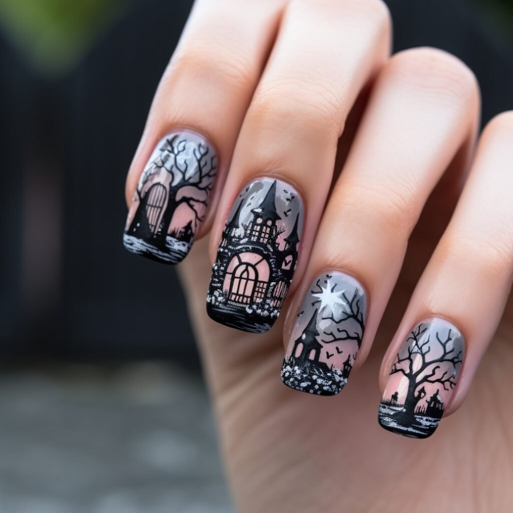 halloween gel nail designs