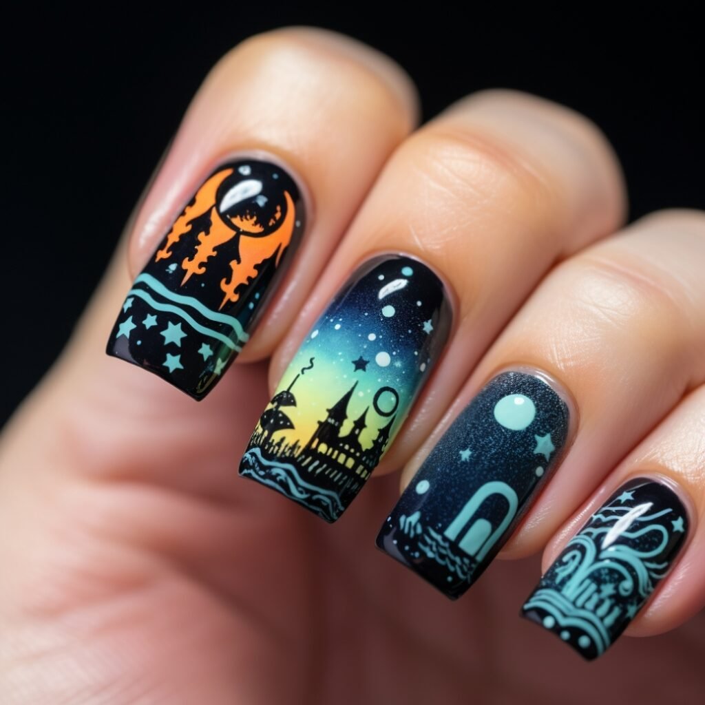 halloween gel nail designs