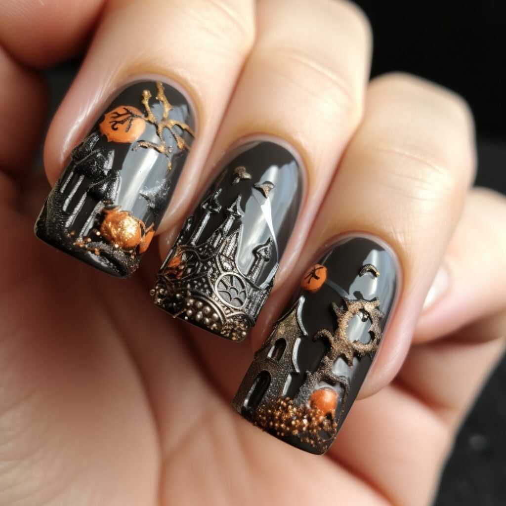 halloween gel nail designs