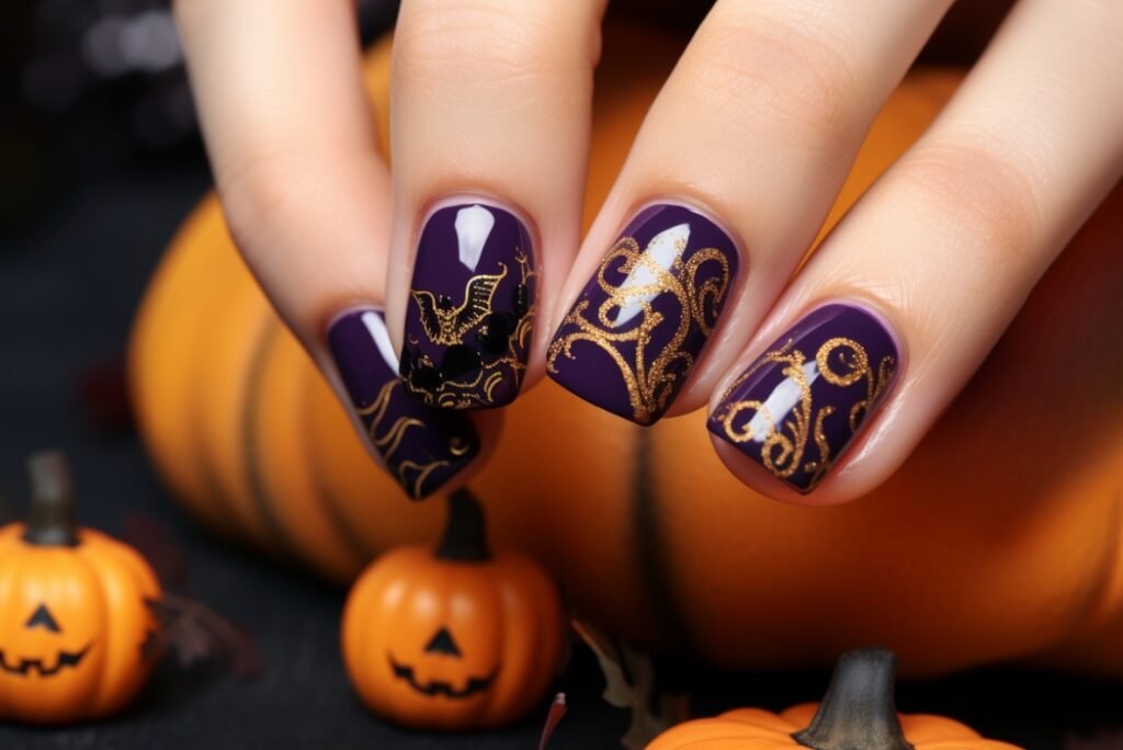 halloween gel nail designs