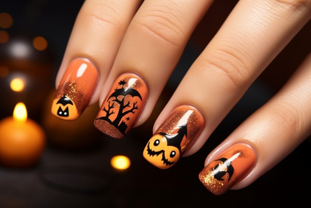 halloween gel nail designs