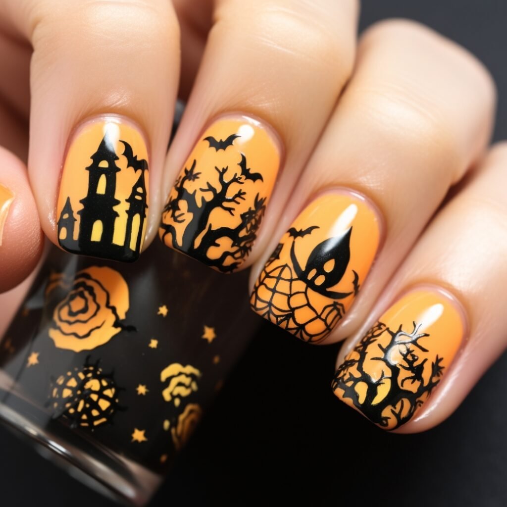 halloween gel nail designs