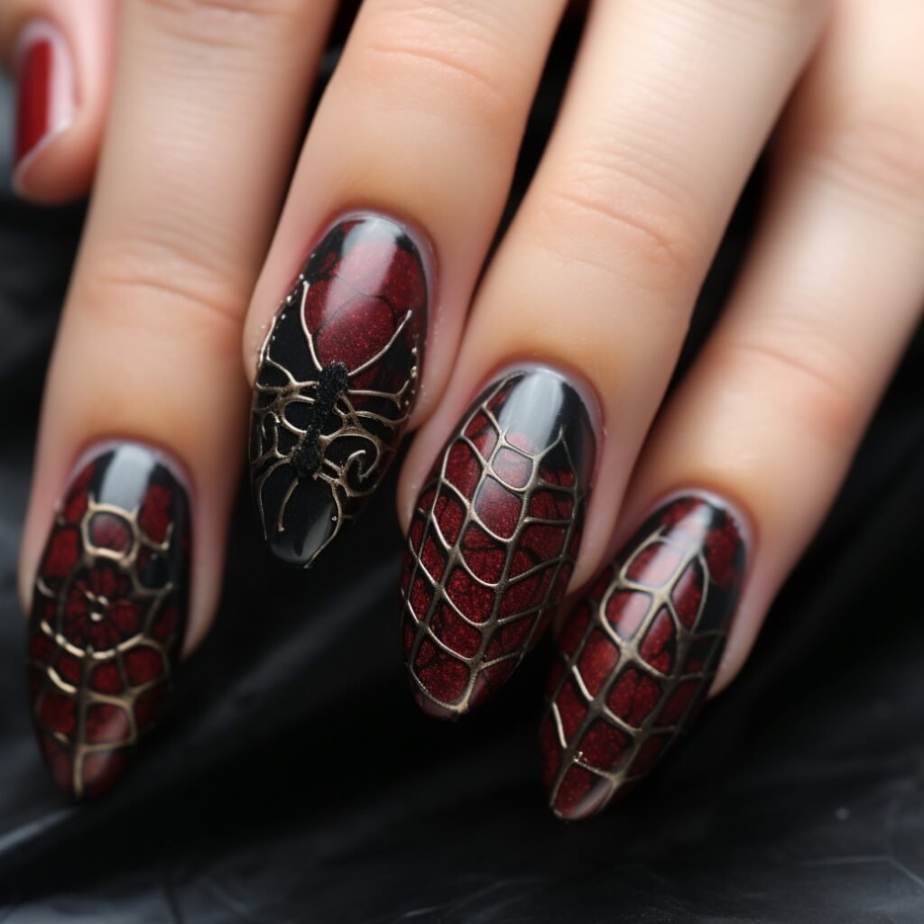 spider nail art