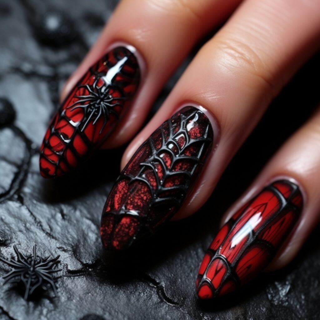 spider nail art