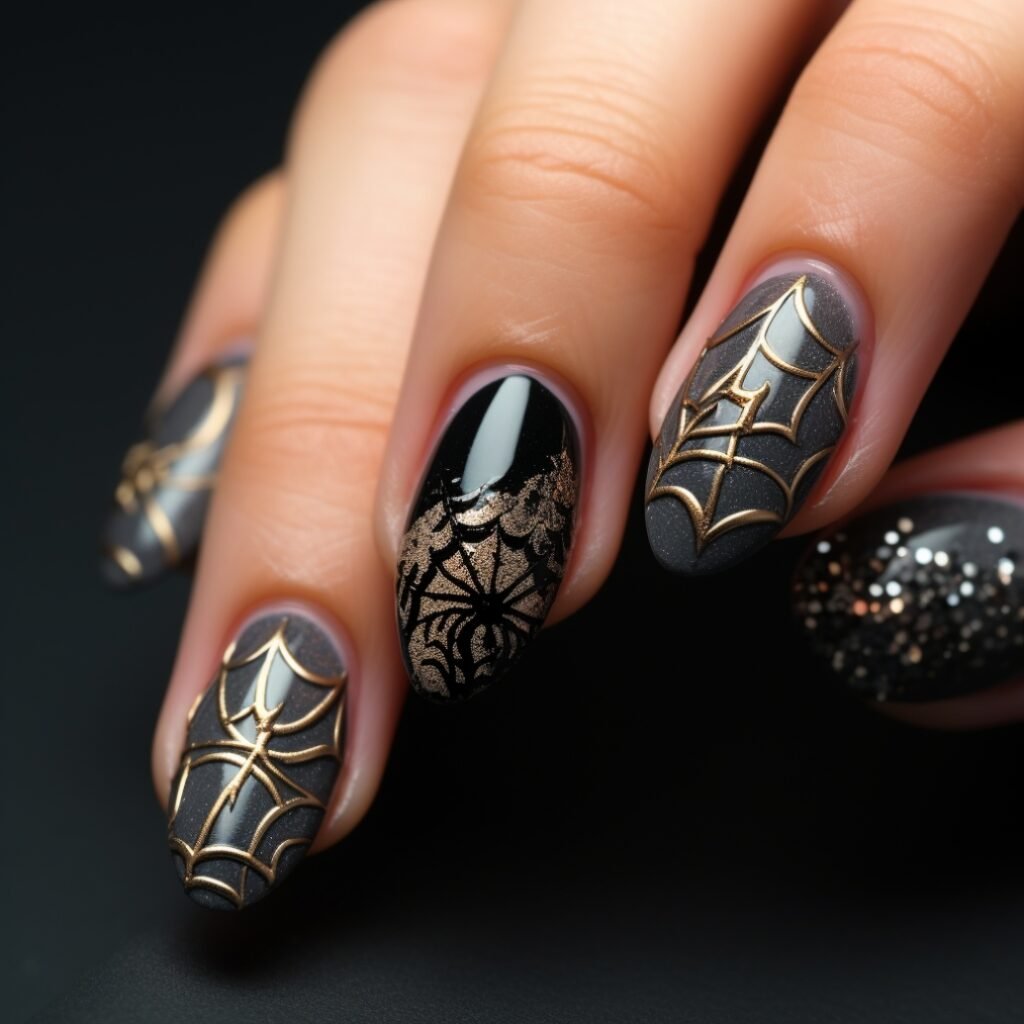 spider nail art