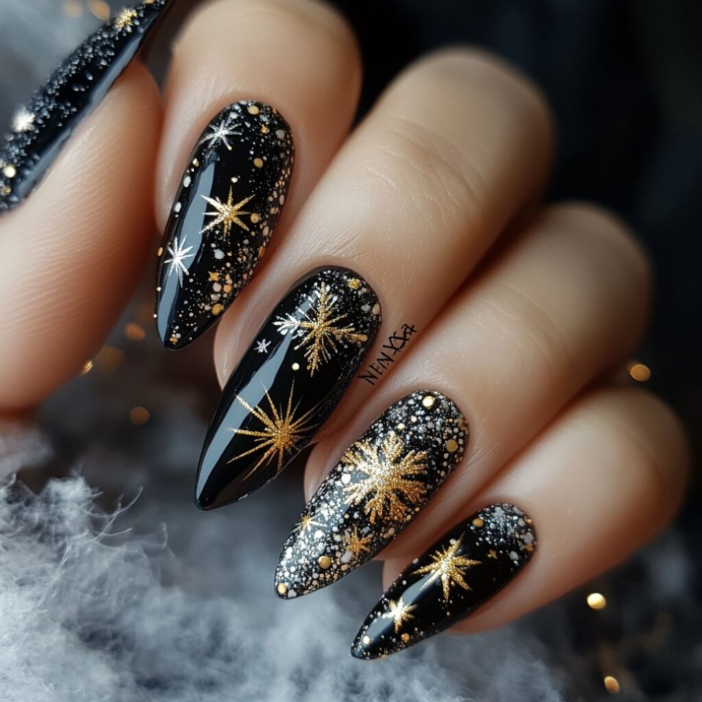 happy new year nail art