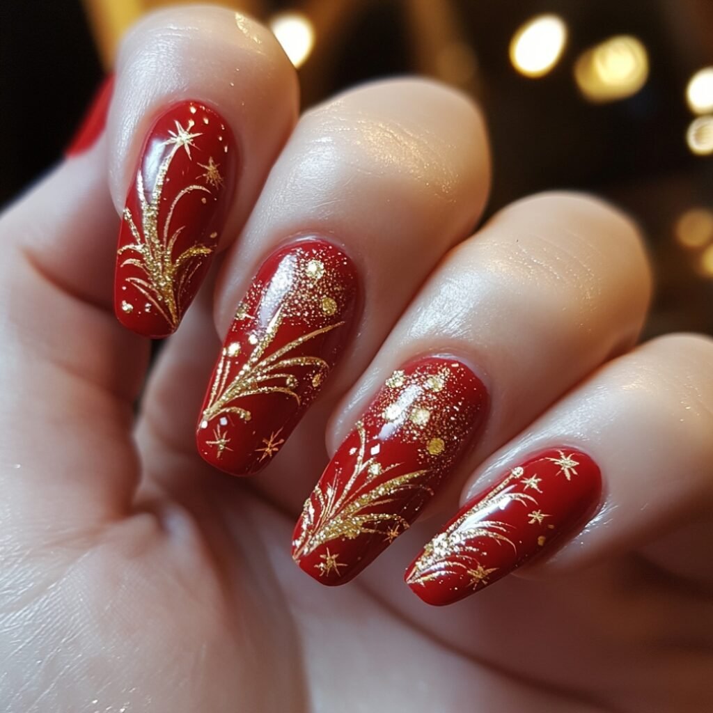 happy new year nail art