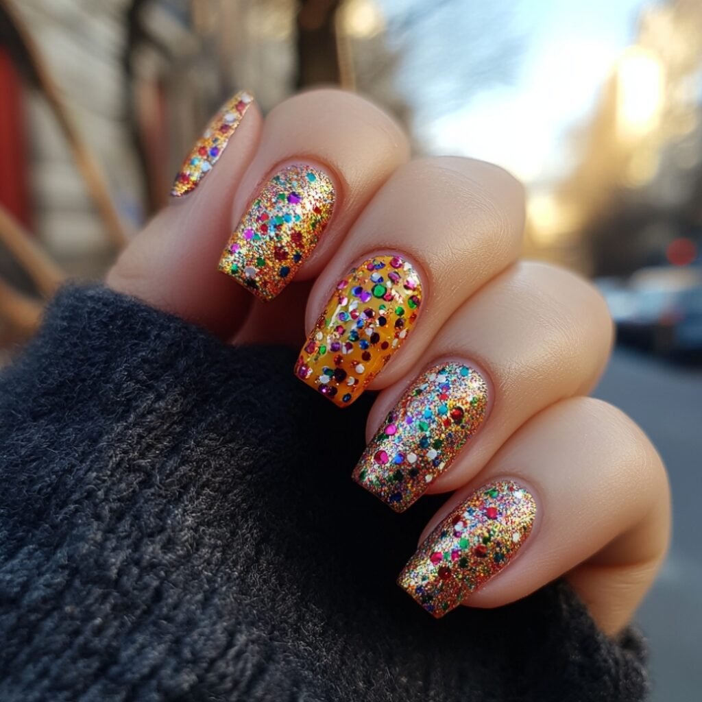 happy new year nail art