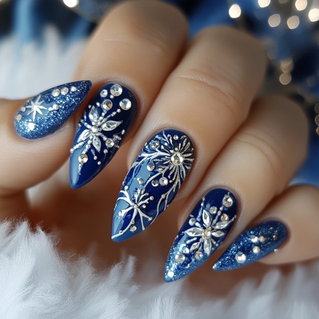 happy new year nail art