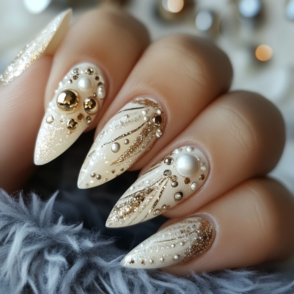 happy new year nail art