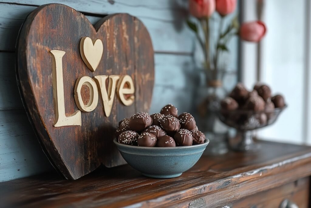 neutral valentine's day decor