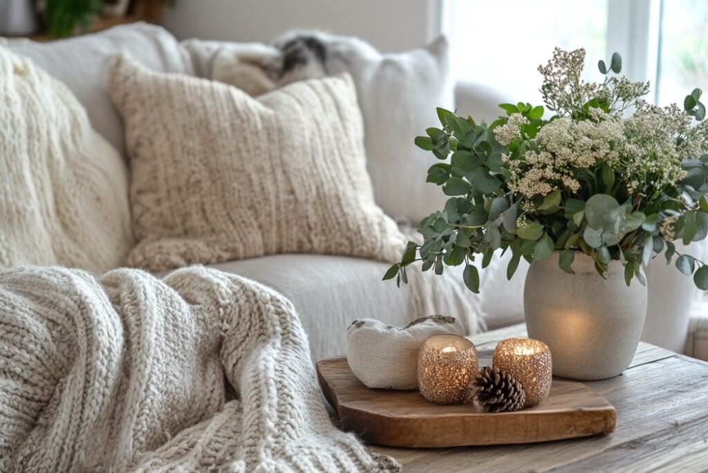 neutral valentine's day decor