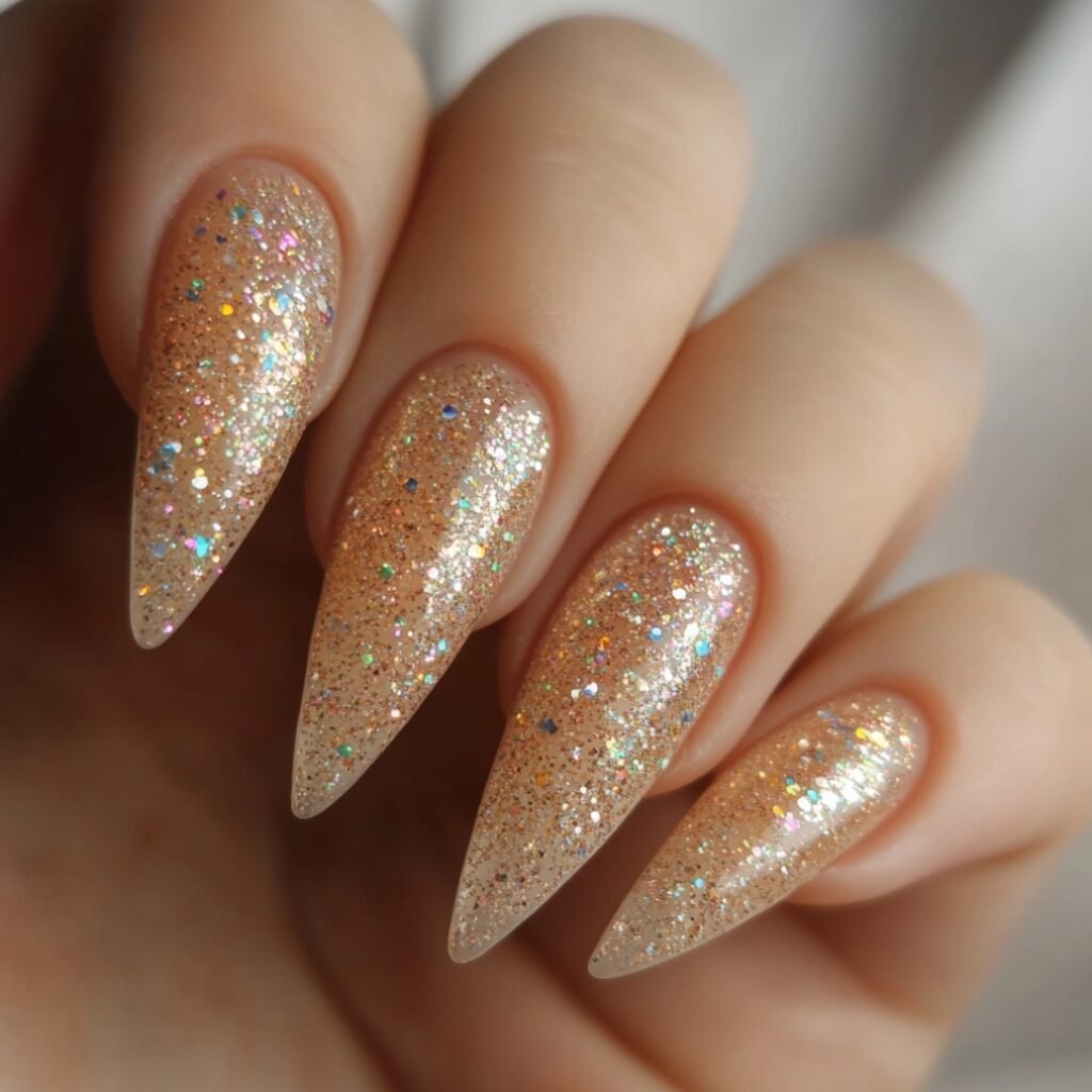 new year glitter nails