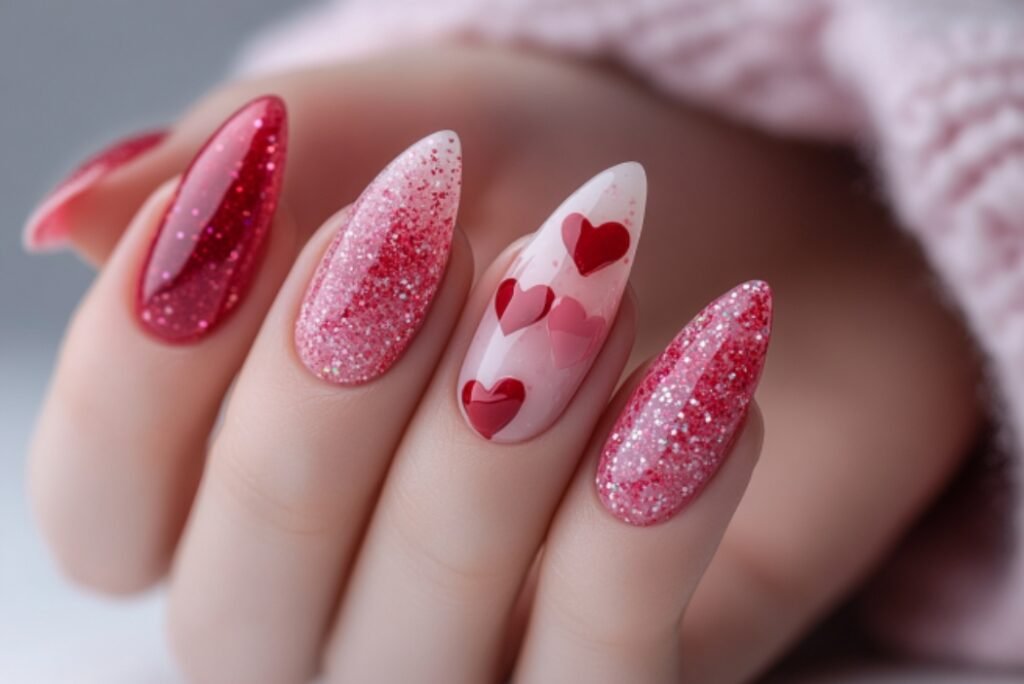 french nail designs for valentine's