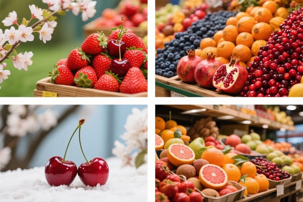 red white and blue fruits