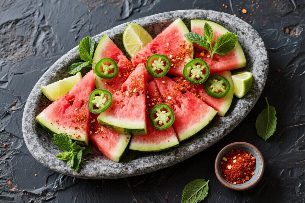 watermelon salad with mint and lime