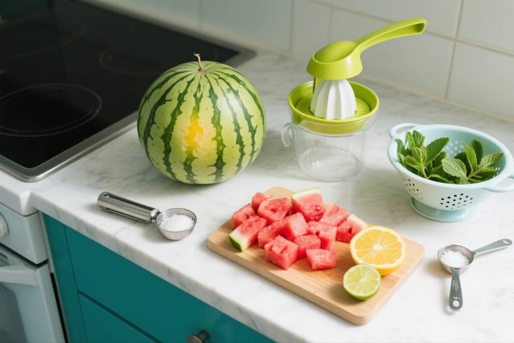 watermelon salad with mint and lime